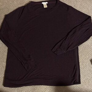 Matty M Dark Burgandy:Purple Crewneck Sweater with Zipper Sides SZ M